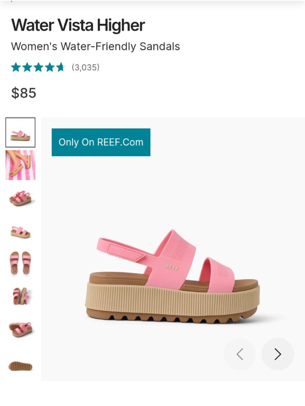 Brand new Reef Water Vista Higher Waterproof Sandals Size Y